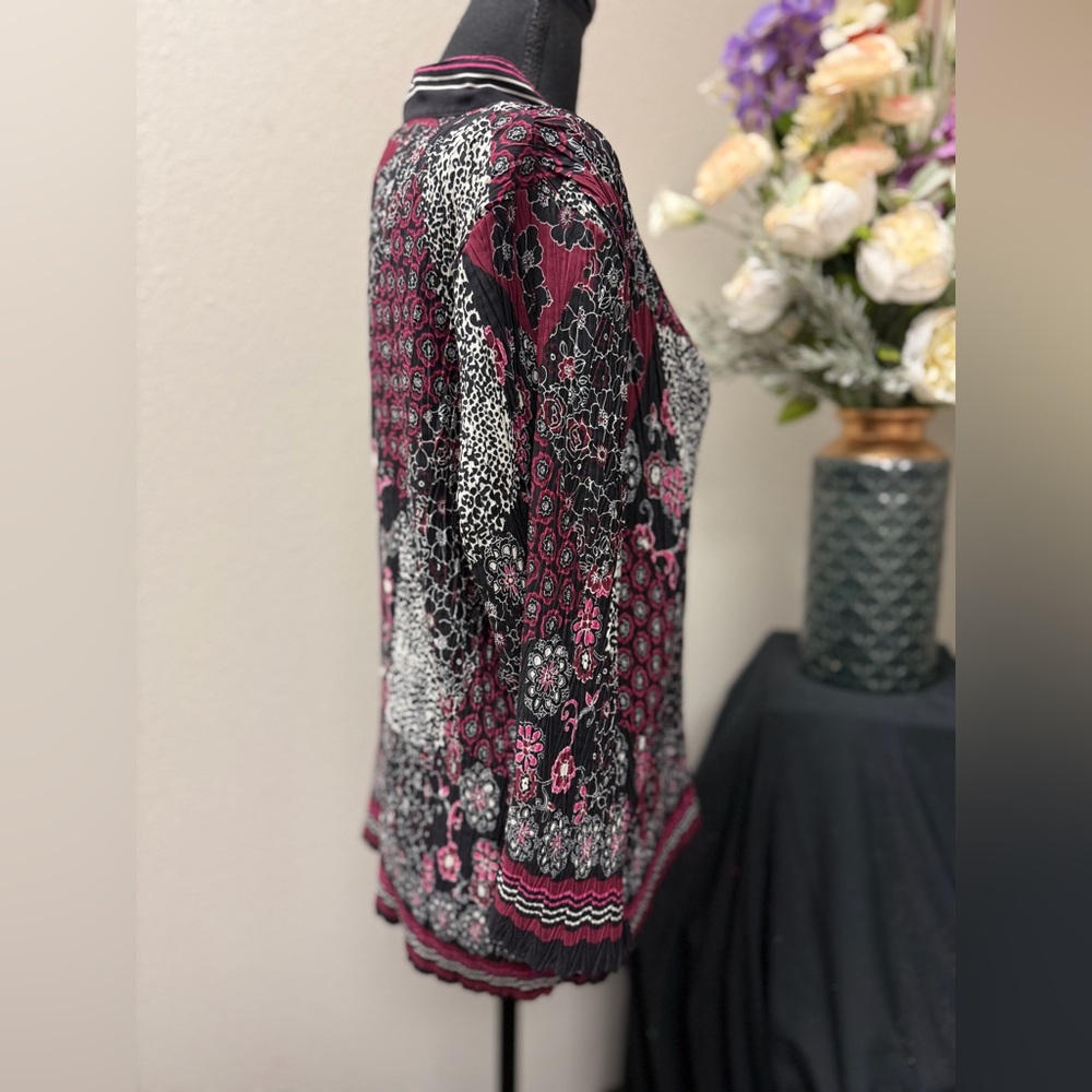 NICOLA Multicolor Patchwork Boho Chic Burgundy Bu… - image 3